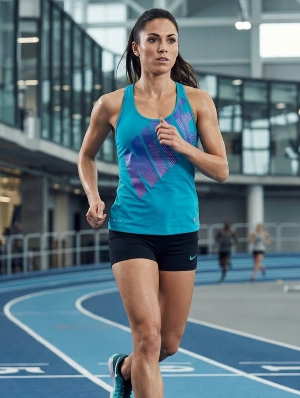 Nike Teal Tank Top with Purple Logo